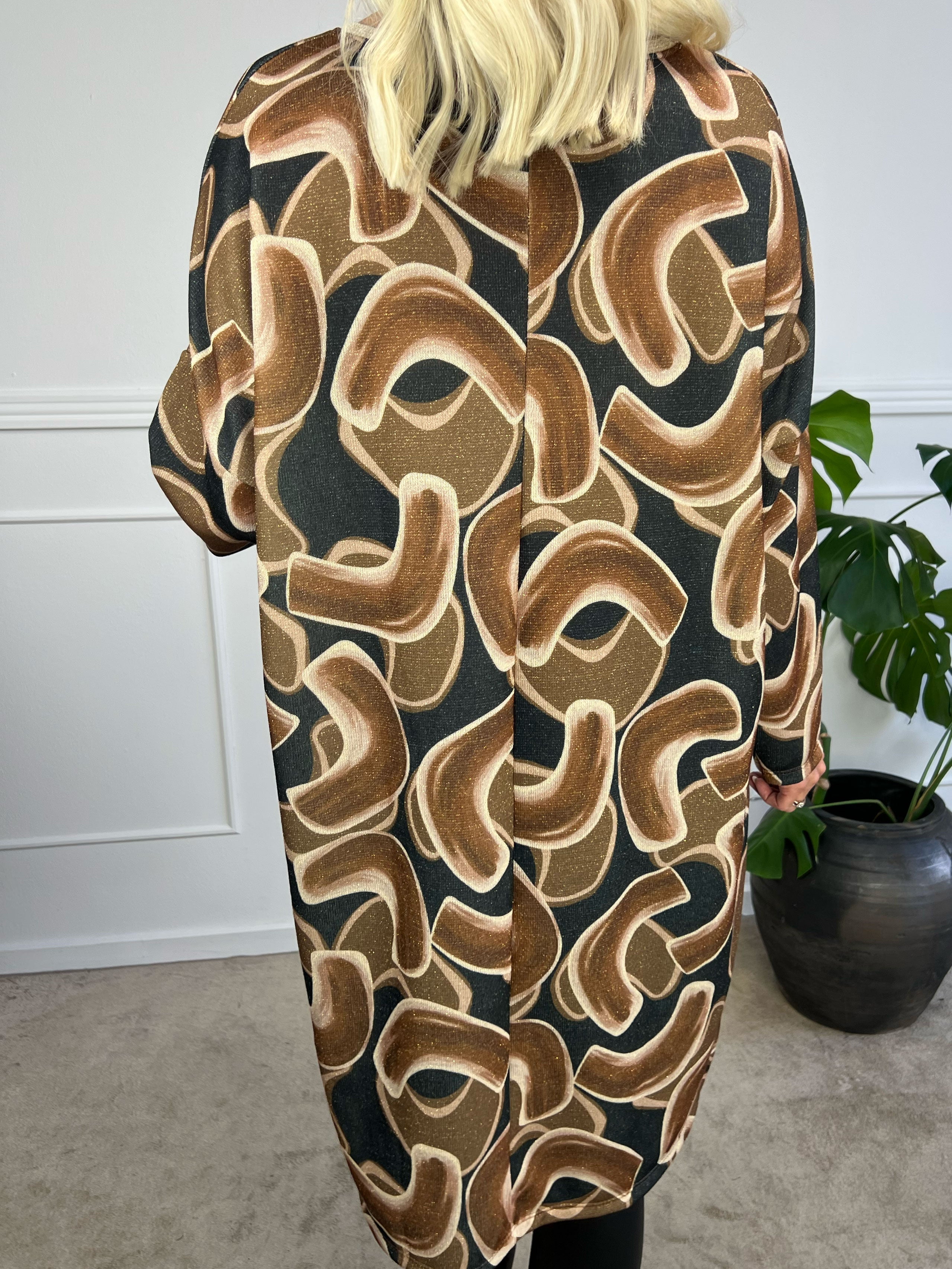 Astria - Mönstrad klänning med små glittertrådar